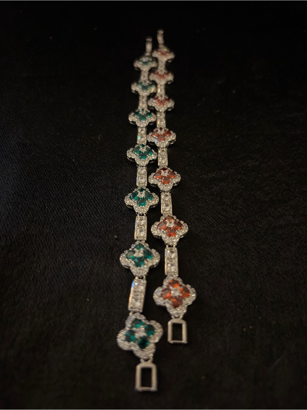 2 4.3mm Silver Tone Clover Station Link Bracelets 8in. - Picture 17 of 17